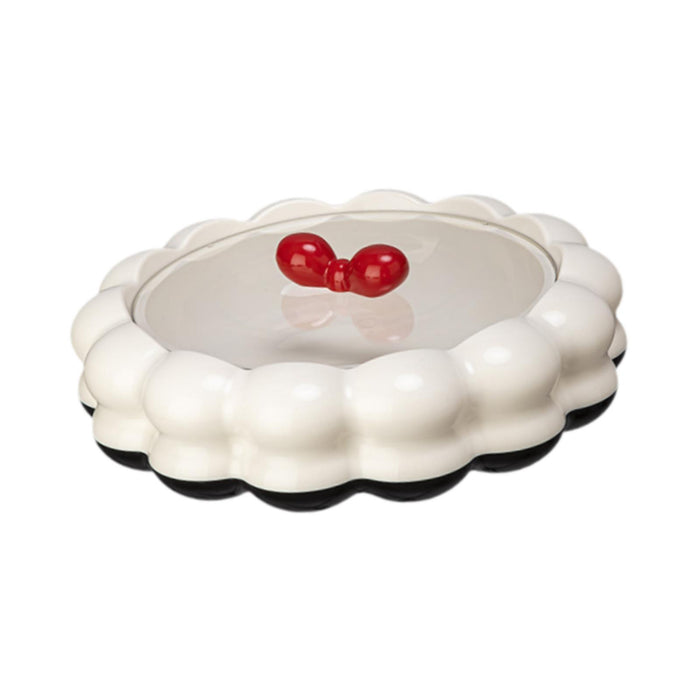 Crofta Serving Tray with Lid Living Room Nut Serving Dish for Sweets Cookies Snacks Black White