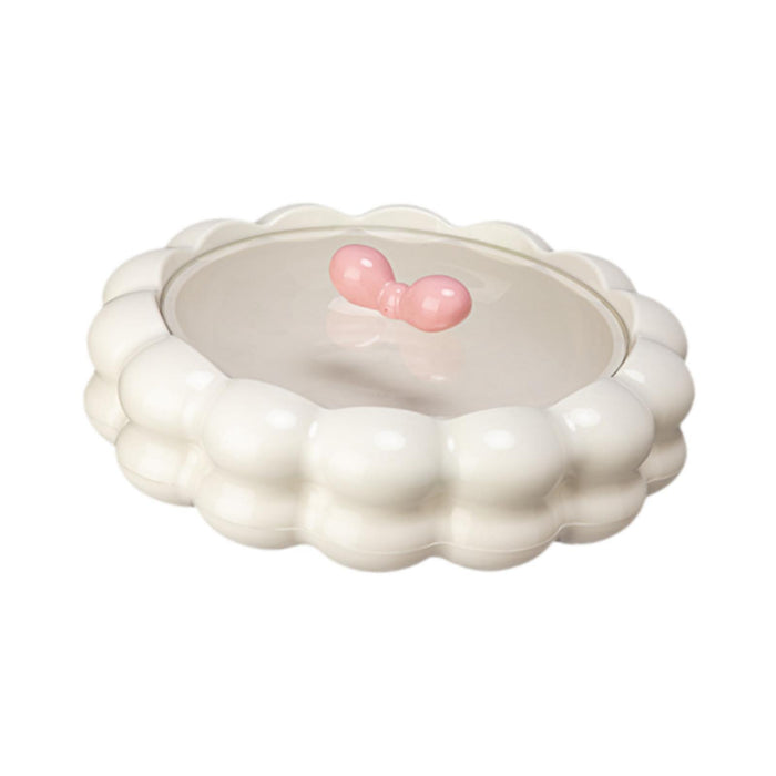 Crofta Serving Tray with Lid Living Room Nut Serving Dish for Sweets Cookies Snacks White