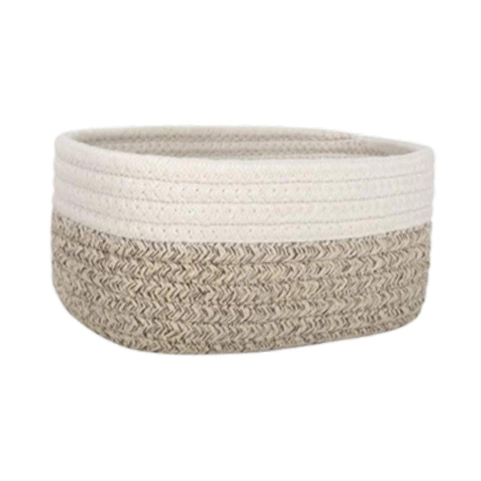 Crofta Cotton Rope Basket Desktop Sundries Storage Basket for Baby Dog Toy Entryway 20cmx15cmx11cm