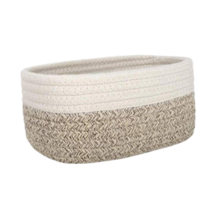 Crofta Cotton Rope Basket Desktop Sundries Storage Basket for Baby Dog Toy Entryway 20cmx15cmx11cm