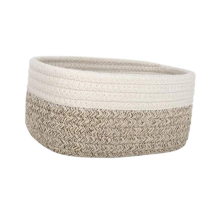 Crofta Cotton Rope Basket Desktop Sundries Storage Basket for Baby Dog Toy Entryway 20cmx15cmx11cm