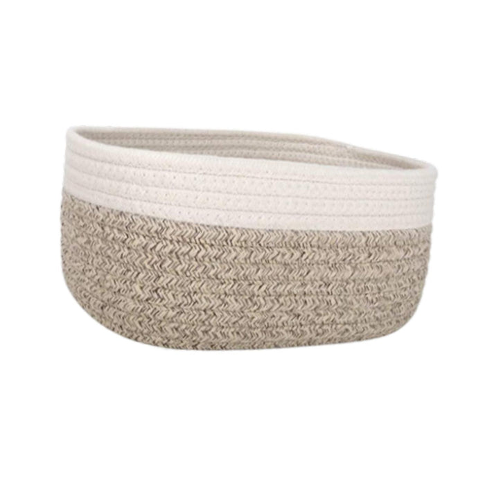 Crofta Cotton Rope Basket Desktop Sundries Storage Basket for Baby Dog Toy Entryway 25cmx18cmx13cm