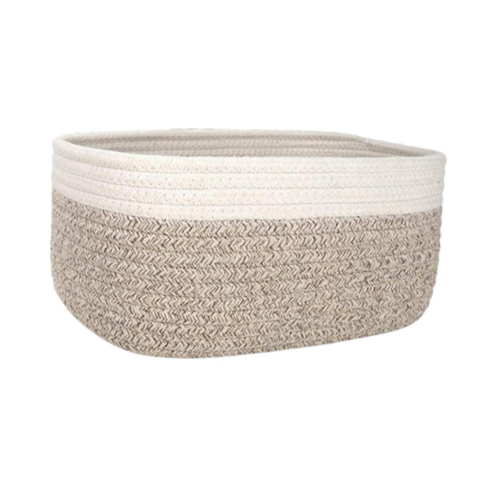 Crofta Cotton Rope Basket Desktop Sundries Storage Basket for Baby Dog Toy Entryway 30cmx21cmx14cm