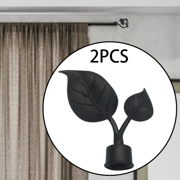 2x Curtain Pole Ends Drapery Rail Pole Head Cap Curtain Rod Finials for Home Style B