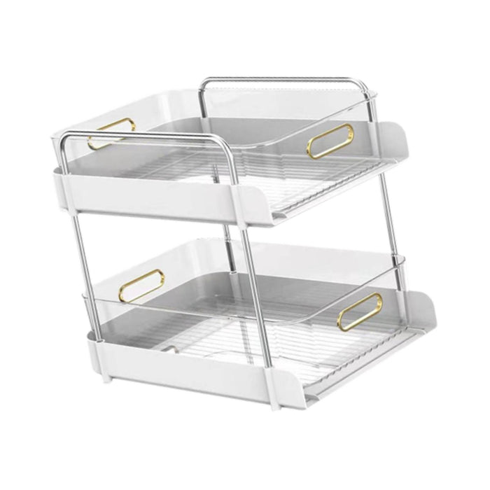 Crofta Desktop Organizer Holder Office Desktop Storage for Living Room Kitchen Dorm White