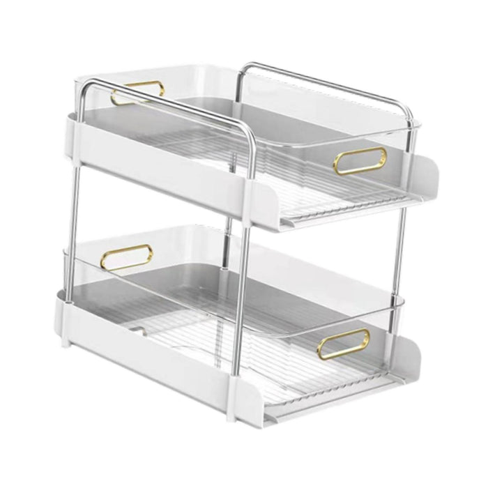 Crofta Desktop Organizer Holder Office Desktop Storage for Living Room Kitchen Dorm White