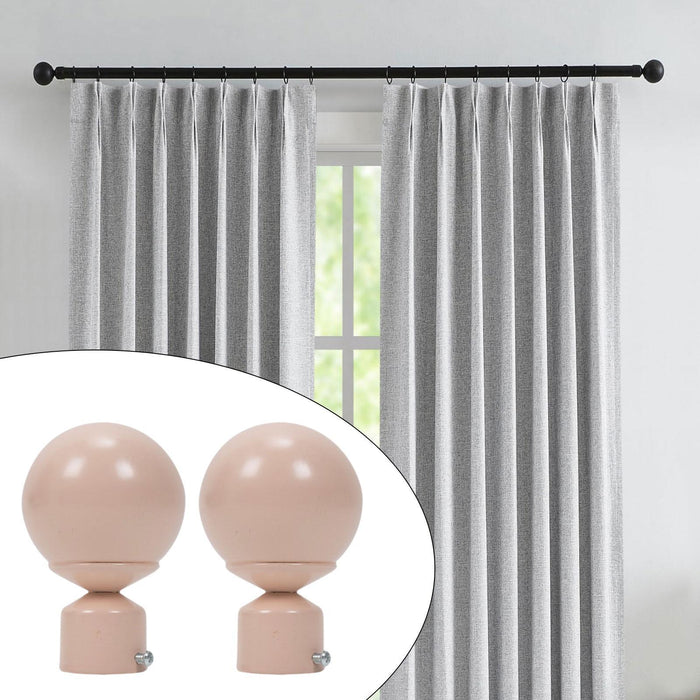 2x Window Curtain Rod Finials Metal Sleek for Dressing Room Decoration Hotel Pink