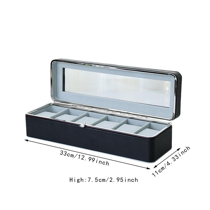 6 Slots Watches Storage Box Fashion for Necklace Bracelet Earrings Men Women