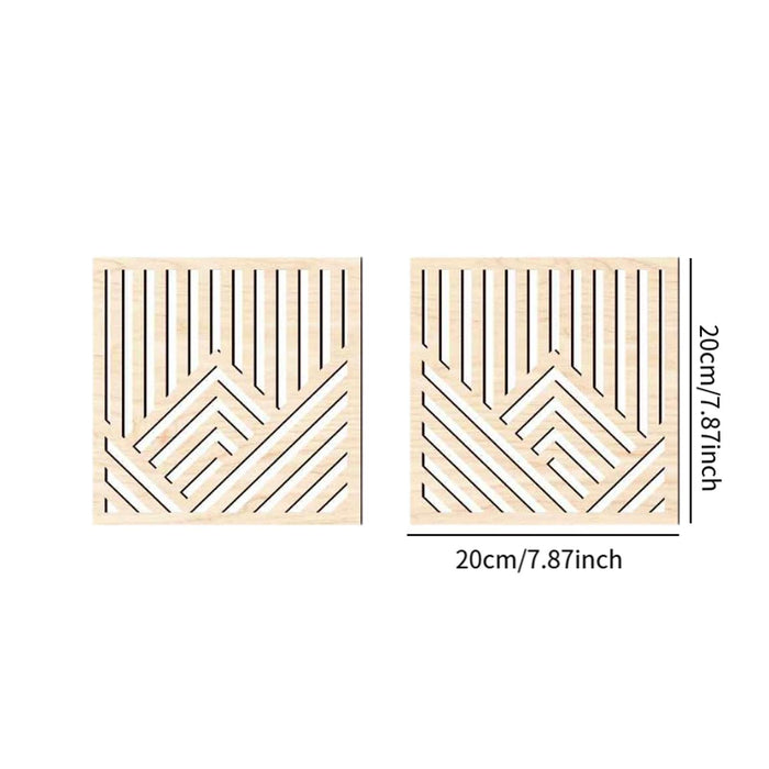 2x Wooden Wall Art Decor Wall Decoration for Bathroom Background Dining Room Beige