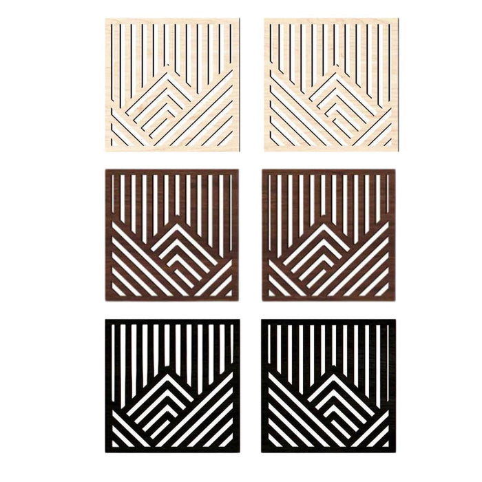 2x Wooden Wall Art Decor Wall Decoration for Bathroom Background Dining Room Beige