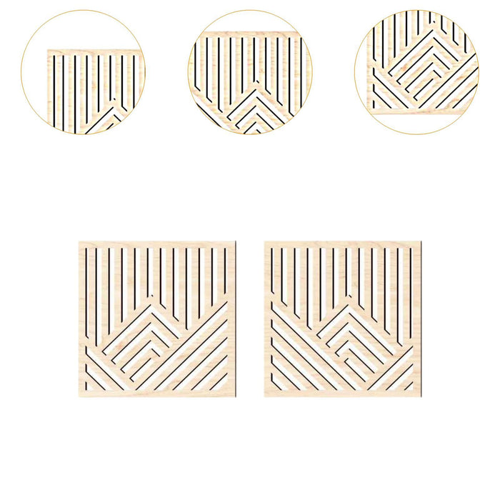 2x Wooden Wall Art Decor Wall Decoration for Bathroom Background Dining Room Beige