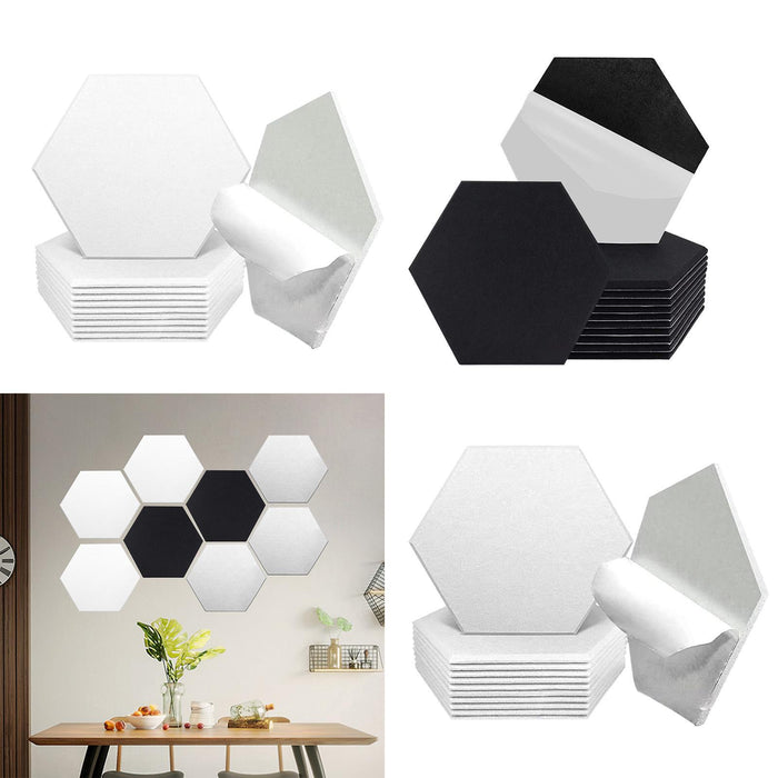 12 Pieces Acoustic Panels for Entertainment Theater Office Room White