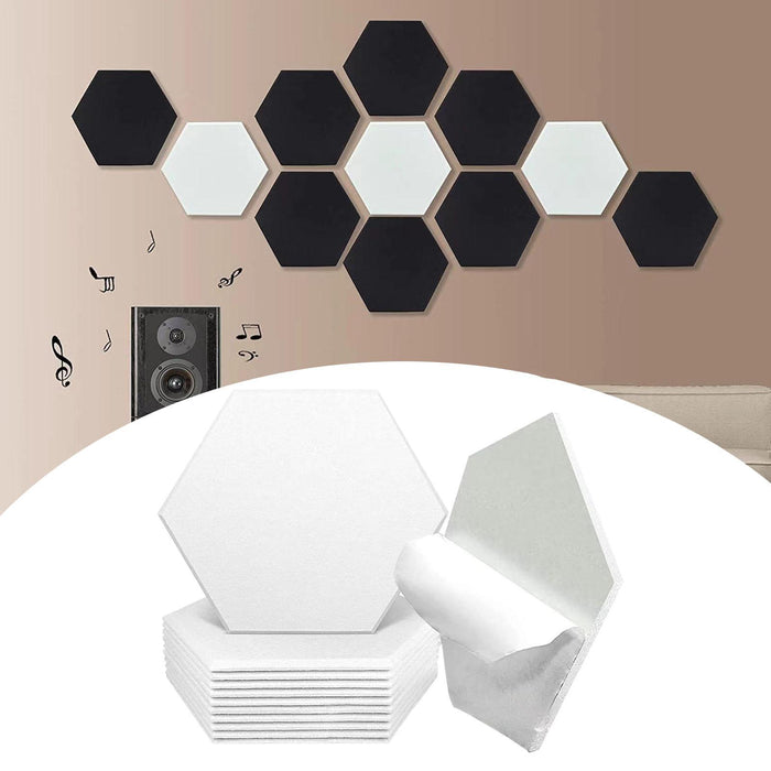 12 Pieces Acoustic Panels for Entertainment Theater Office Room White