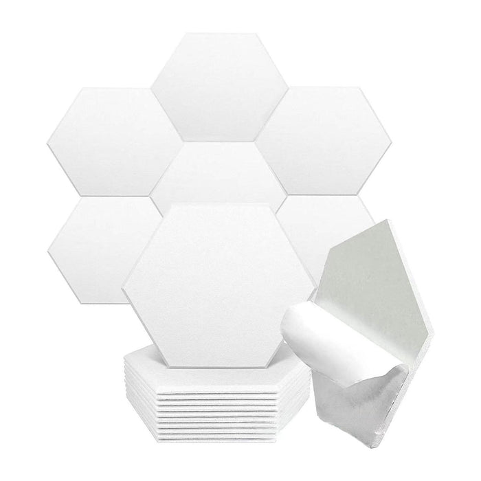 12 Pieces Acoustic Panels for Entertainment Theater Office Room White