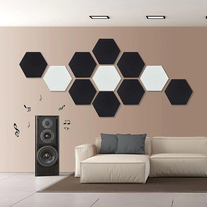 12 Pieces Acoustic Panels for Entertainment Theater Office Room White