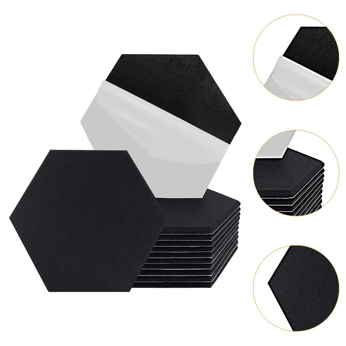 12 Pieces Acoustic Panels for Entertainment Theater Office Room Black