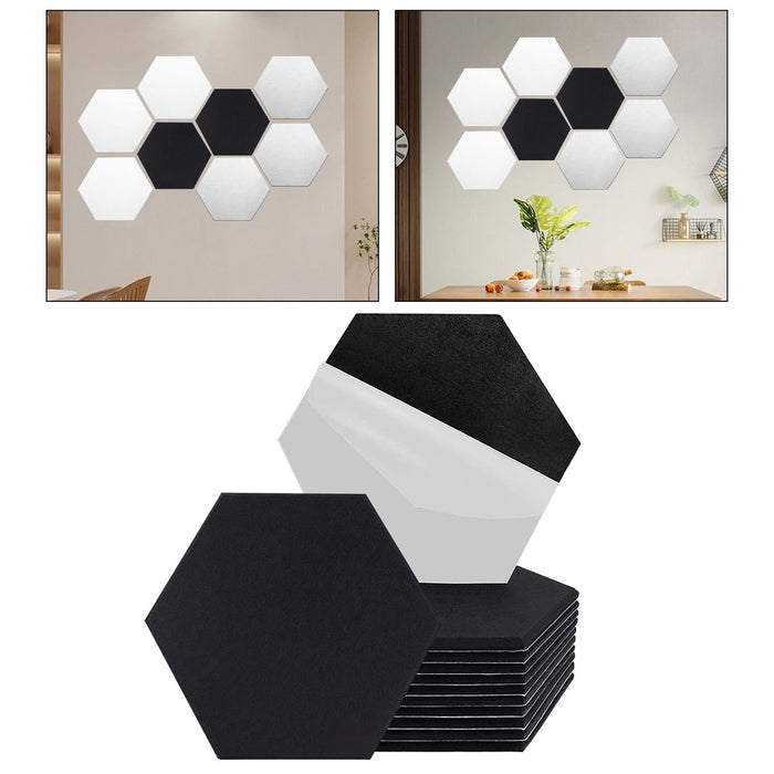 12 Pieces Acoustic Panels for Entertainment Theater Office Room Black