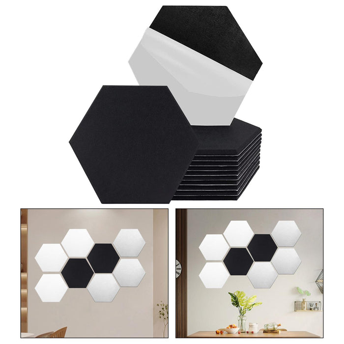 12 Pieces Acoustic Panels for Entertainment Theater Office Room Black