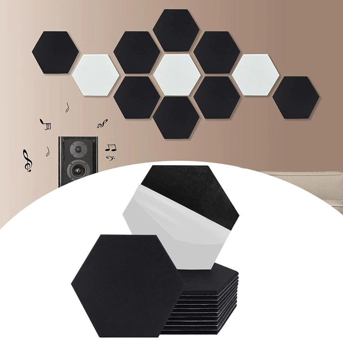 12 Pieces Acoustic Panels for Entertainment Theater Office Room Black