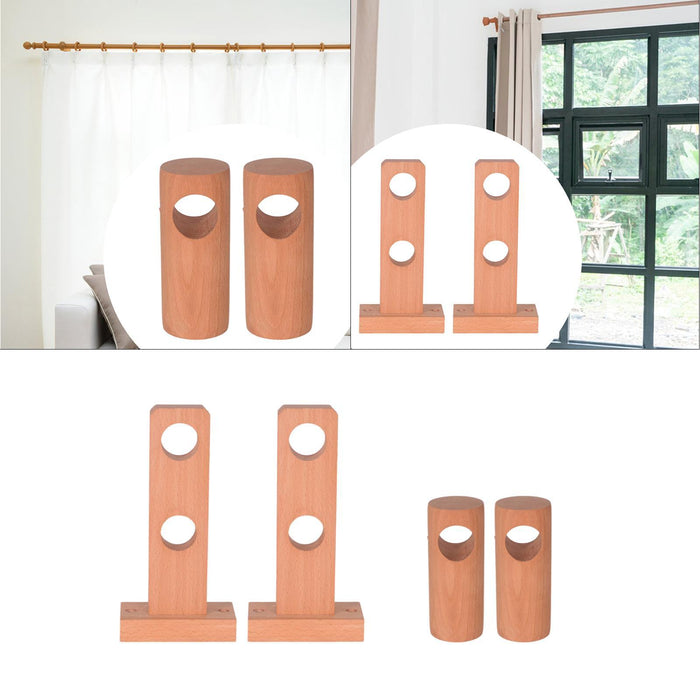 2Pcs Curtain Rod Holders Wall Ceiling Fixed Brackets for Hotel Bathroom Home 10x5x20cm