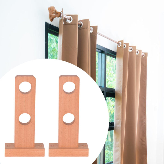 2Pcs Curtain Rod Holders Wall Ceiling Fixed Brackets for Hotel Bathroom Home 10x5x20cm