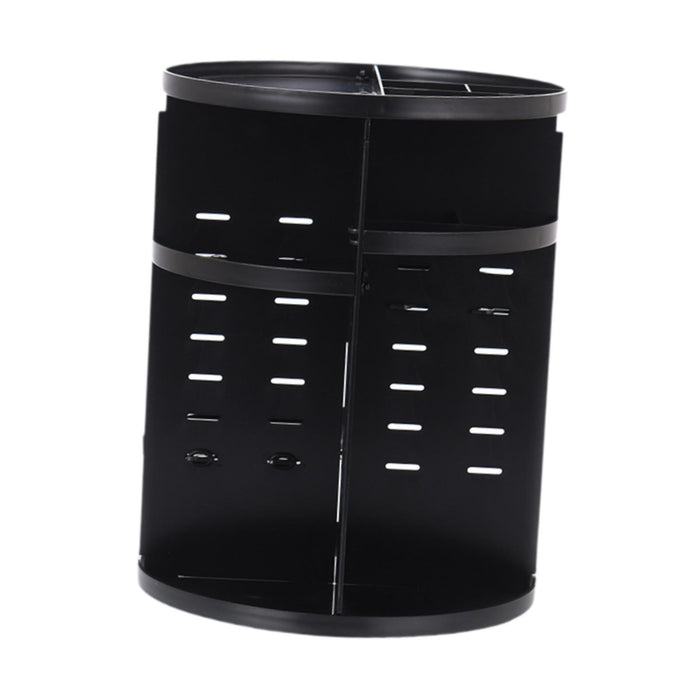 Crofta Rotating Cosmetic Storage Box Cosmetics Holder for Vanity Countertop Desktop black