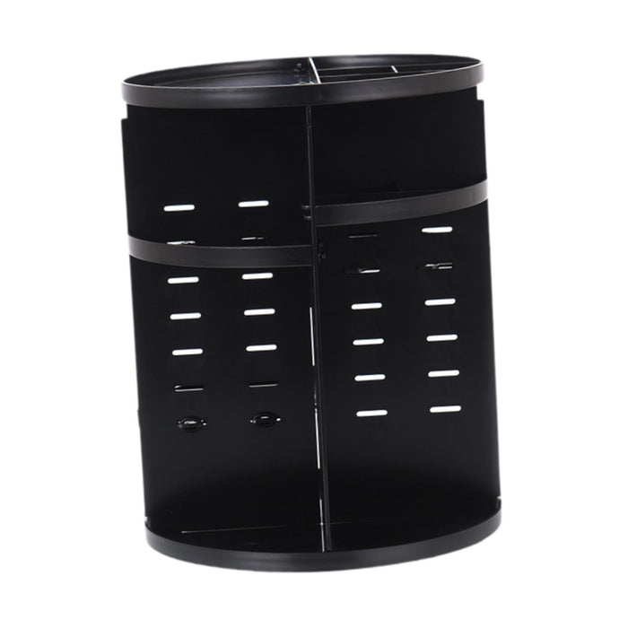 Crofta Rotating Cosmetic Storage Box Cosmetics Holder for Vanity Countertop Desktop black