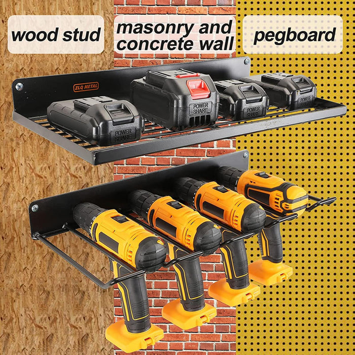 Wall Mount Power Tool Organizer Floating Tool Rack Accessories for Tool Room Shelf