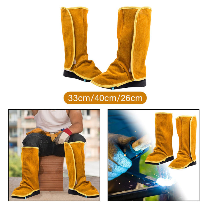 Welder Shoe Protectors Women Men Fire Resistant Anti Slip Welding Shoe Cover Height 33cm