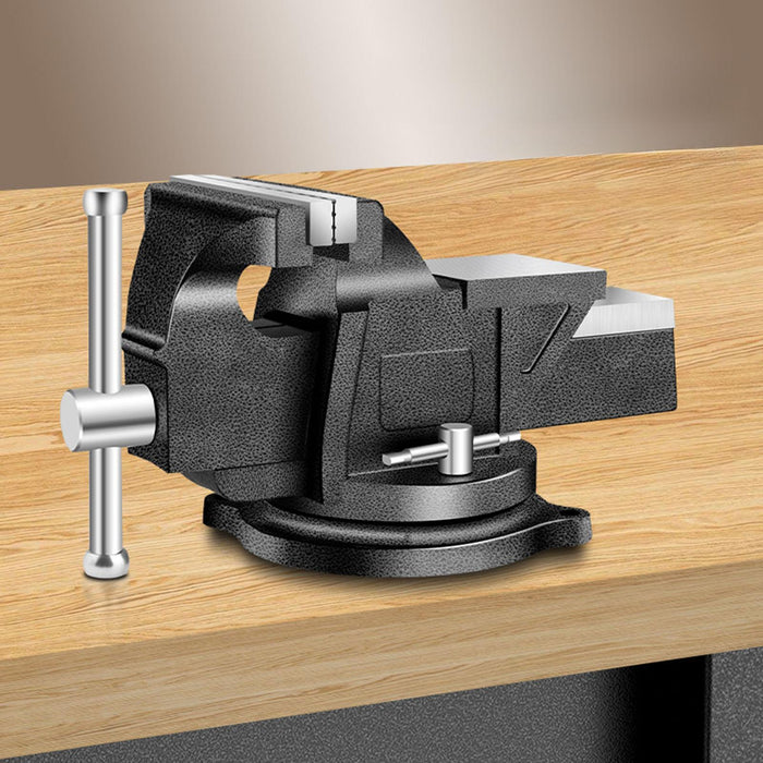 3" Table Vise Bench Vise for Cutting Conduit Sturdy 360° Swivel Locking Base