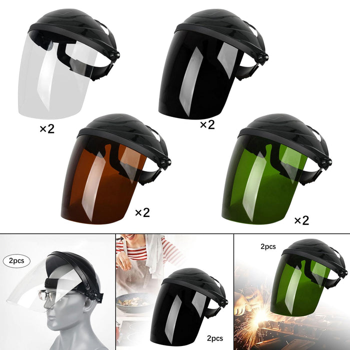 2x Welding Face Mask Adjustable Face Mask for Grinding and Cutting White