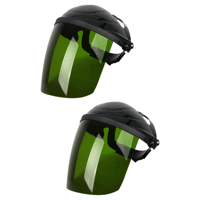 2x Welding Face Mask Adjustable Face Mask for Grinding and Cutting Green