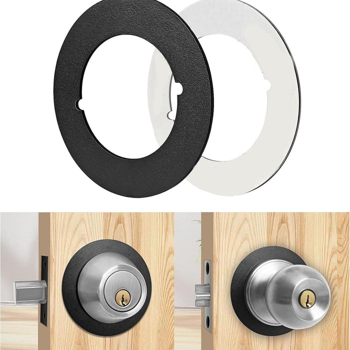 2x Door Knob Plates Door Accessories Easy to Install Door Lock Repair Plates Black