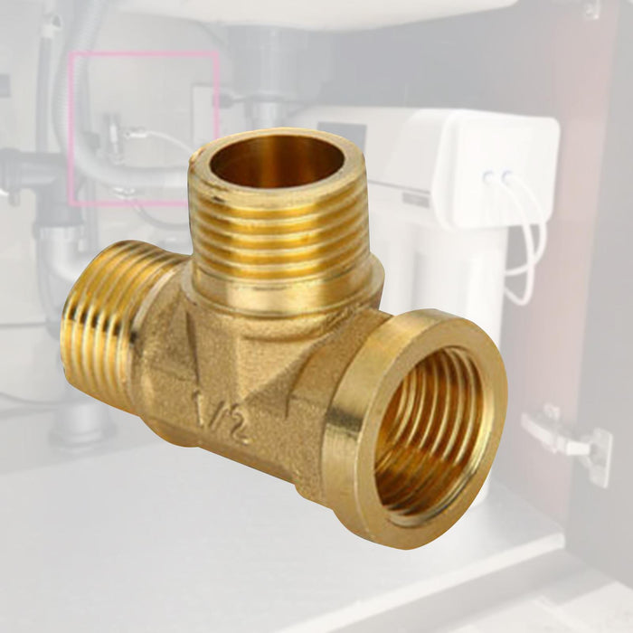 Tee Pipe Fitting Brass Home for Sprinkler Pipe Plumbing Water Pipe Connector Style B