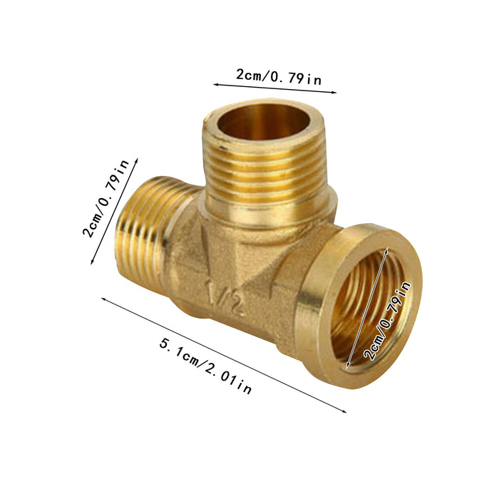 Tee Pipe Fitting Brass Home for Sprinkler Pipe Plumbing Water Pipe Connector Style B