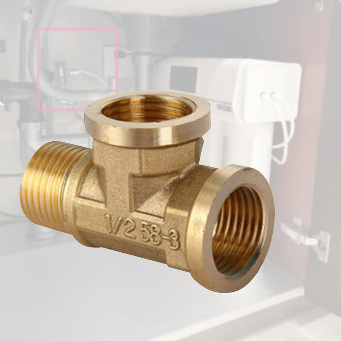 Tee Pipe Fitting Brass Home for Sprinkler Pipe Plumbing Water Pipe Connector Style D