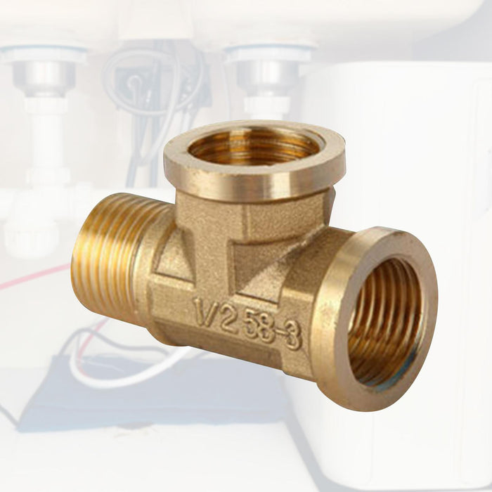 Tee Pipe Fitting Brass Home for Sprinkler Pipe Plumbing Water Pipe Connector Style D