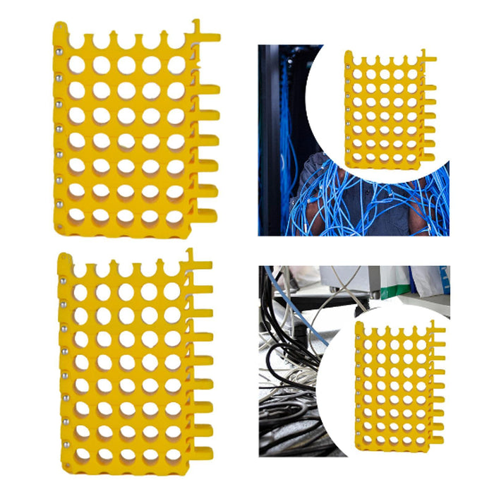 Yellow Cable Bundler Organizing Tool Wire Management Tool for Cat5 Cat6 Cat7 5x7 Holes