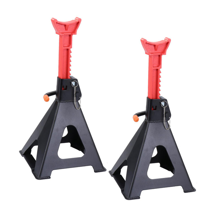 2x Jack Stands with Large Foot Base Carbon Steel Accessories Fittings Sturdy