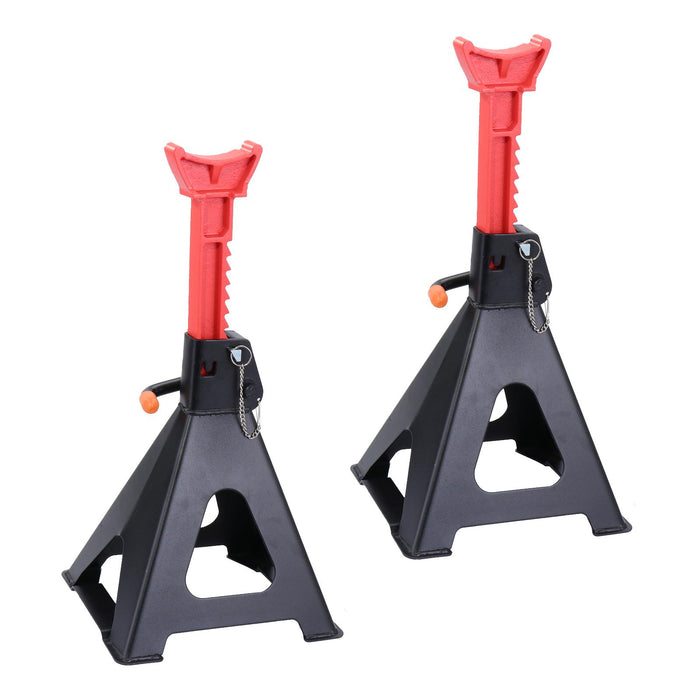 2x Jack Stands with Large Foot Base Carbon Steel Accessories Fittings Sturdy