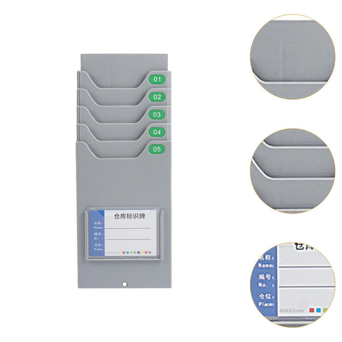 Time Cards Rack Holder Warehouse Office to Record Attendance Time with Screw With 5 Pocket Slots