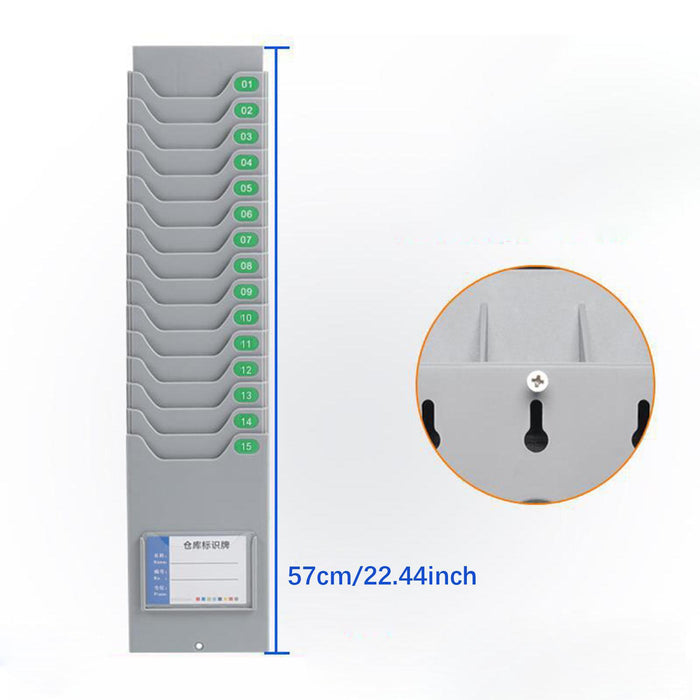 Time Cards Rack Indoor Office for Office Punch in Clock Out Time Card Holder With 15 Pocket Slots