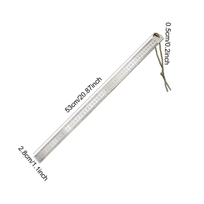 Stainless Steel Ruler Solid 50cm Scale Markings for Learning Mechanical Work