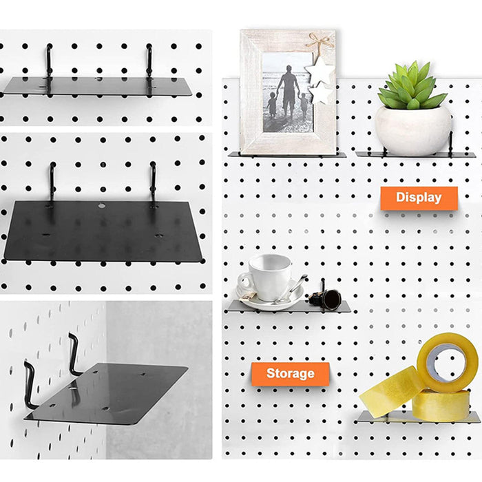 Pegboard Shelf Sturdy Wall Mount Storage Rack for Workbench Nursery Workshop 17cmx7.5cm