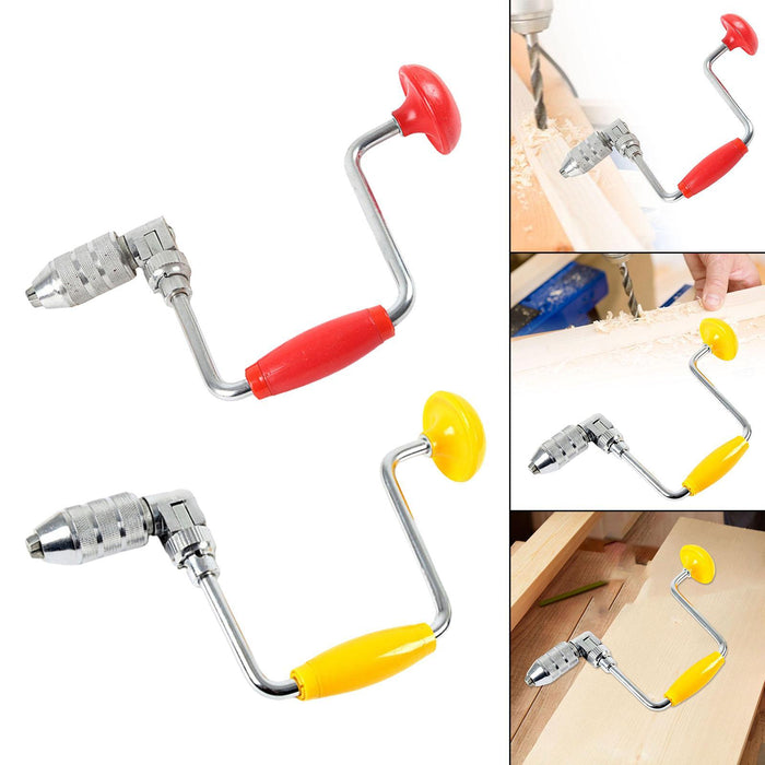 Swing Bit Brace Wood Plastic Acrylic Punching Professional Manual Hand Drill Red