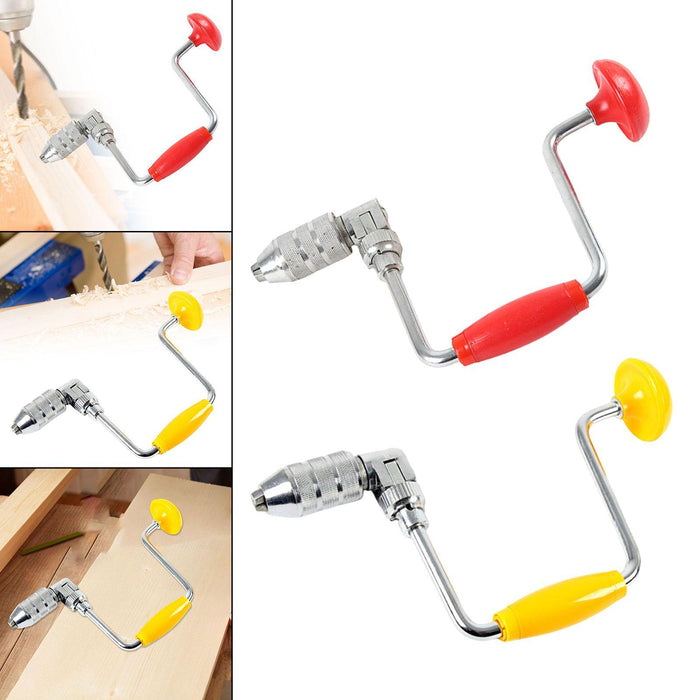 Swing Bit Brace Wood Plastic Acrylic Punching Professional Manual Hand Drill Red