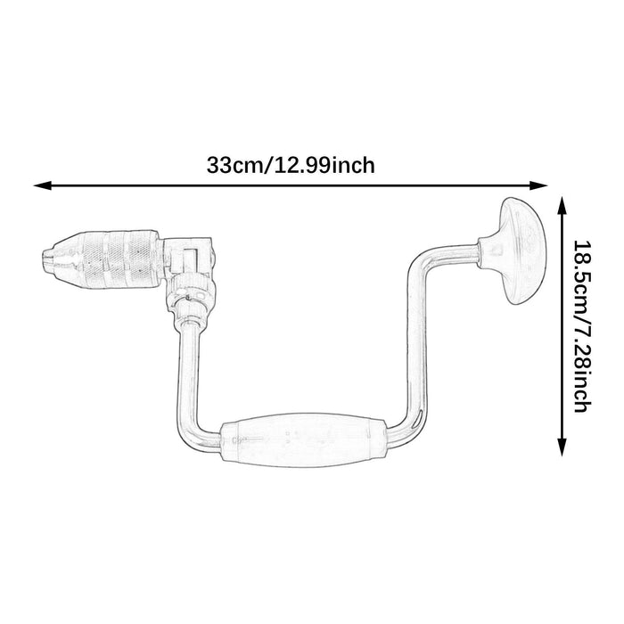 Swing Bit Brace Wood Plastic Acrylic Punching Professional Manual Hand Drill Red