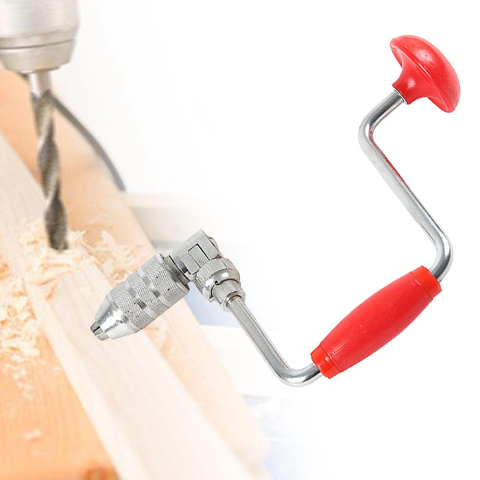 Swing Bit Brace Wood Plastic Acrylic Punching Professional Manual Hand Drill Red