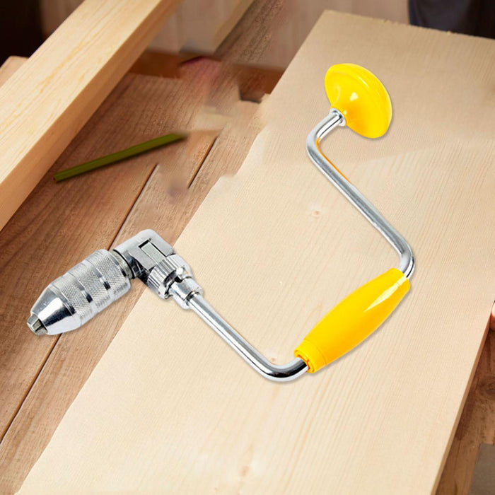 Swing Bit Brace Wood Plastic Acrylic Punching Professional Manual Hand Drill Yellow