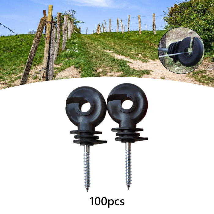 100Pcs Electric Fence Insulators Premium Fence Circle Post Wood Post Insulator Black